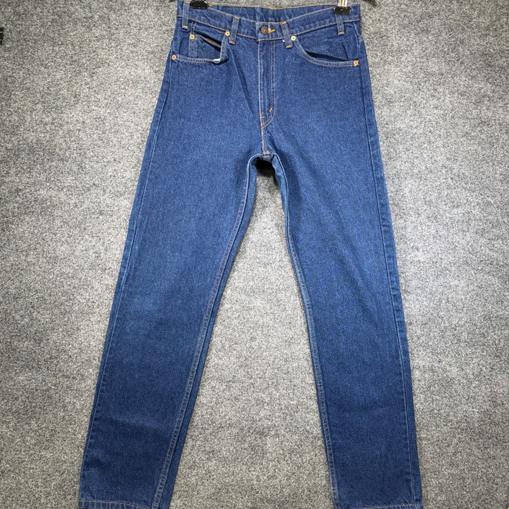 Levi's 505 Jeans Mens 30x32 Blue Dark‎ Wash Orange Tab Straight Vintage 90s
